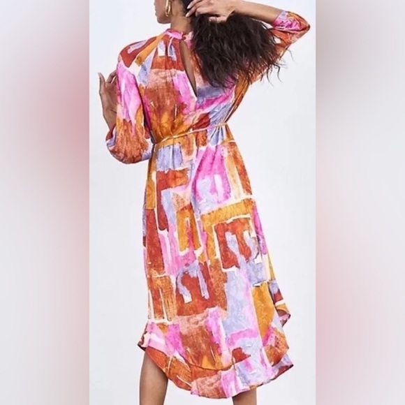 Maeve Pink and Orange Long Sleeve Dress - Picture 2 of 7